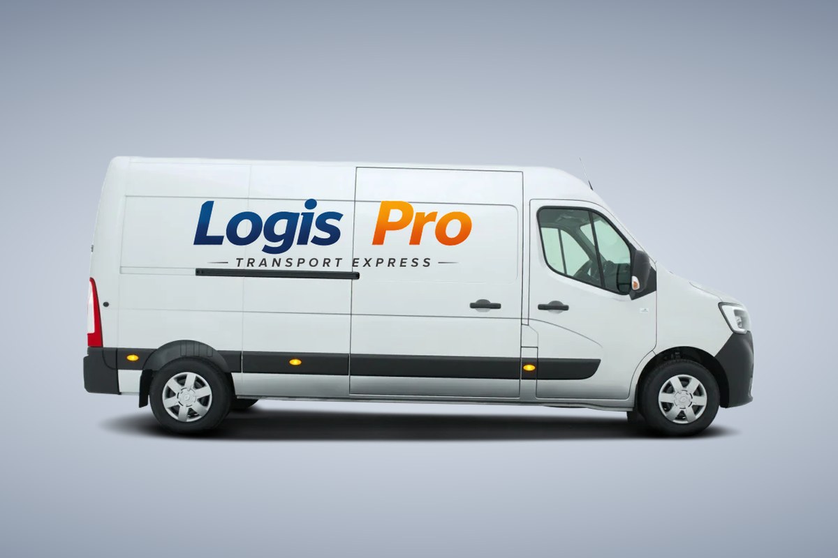 Fourgon grand volume LogisPro avec le logo sur la carrosserie